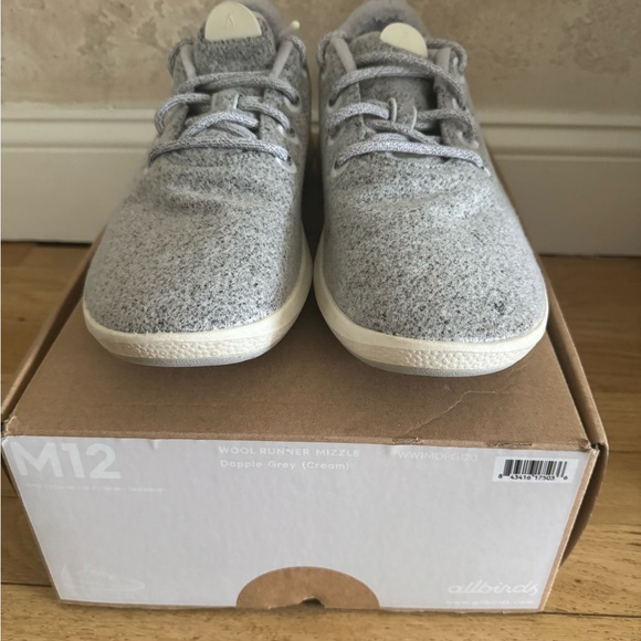 PRE OWNED MEN’S ALLBIRDS WOOL RUNNER MIZZLES DAPPLE GREY SZ 12 - Picture 2 of 8